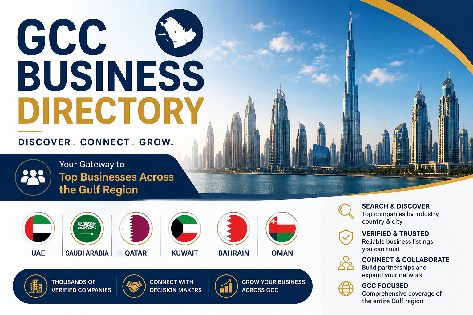 GCC Business Directory 🌍 Discover, Connect, and Grow with Top Businesses Across the Gulf: UAE, Saudi Arabia, Qatar, Kuwait, Bahrain & Oman